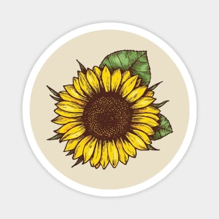 Vintage Sunflower Magnet